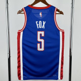 24-25 Kings FOX #5 Blue City Edition Top Quality Hot Pressing NBA Jersey