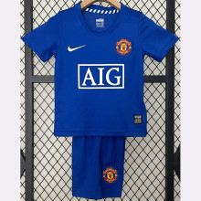 2008-2009 Man Utd Away Kids Retro Soccer Jersey