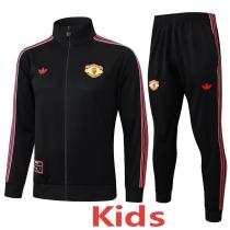 2025-26 Man Utd Black Kids Jacket Tracksuit #E2514(童装）
