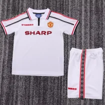 1998-1999 Man Utd White Kids Retro Soccer Jersey