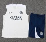 25-26 INT White Tank top and shorts suit #D2576