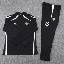 25-26 Real Betis Black Half Pull Tracksuit (半拉链)