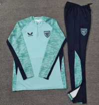 2025-26 Bilbao Green Half Pull Tracksuit (Pants Have Pocket)(半拉链)