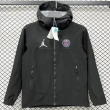 2025-26 PSG Jordan Black Outdoor Jackets #L6607软料