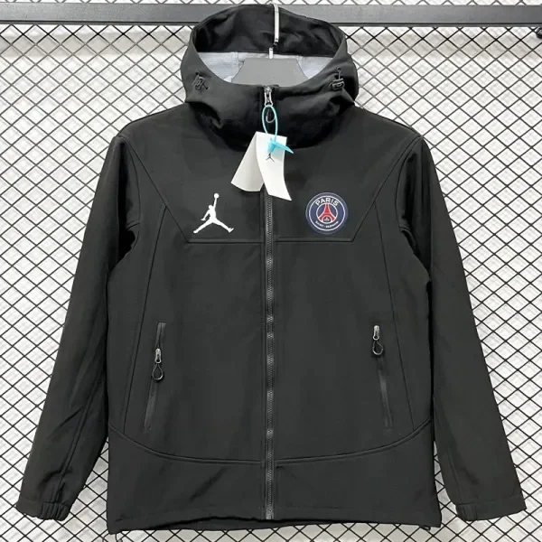 2025-26 PSG Jordan Black Outdoor Jackets #L6607软料