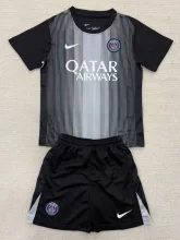 25-26 PSG Black GoalKeeper Kids Soccer Jersey