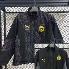 2025-26 Dortmund Grey & Black Double Sided Windbreaker (双面风衣)