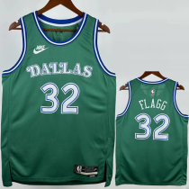 25-26 Dallas Mavericks FLAGG #32 Green Retro Top Quality Hot Pressing NBA Jerseyey