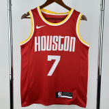 ROCKETS DURANT #7 Red Retro Top Quality Hot Pressing NBA Jersey