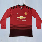 2018-2019 Man Utd Home Long Sleeve Retro Soccer Jersey (长袖)