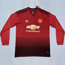 2018-2019 Man Utd Home Long Sleeve Retro Soccer Jersey (长袖)