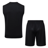 25-26 Man City Black Tank top and shorts suit #D25229