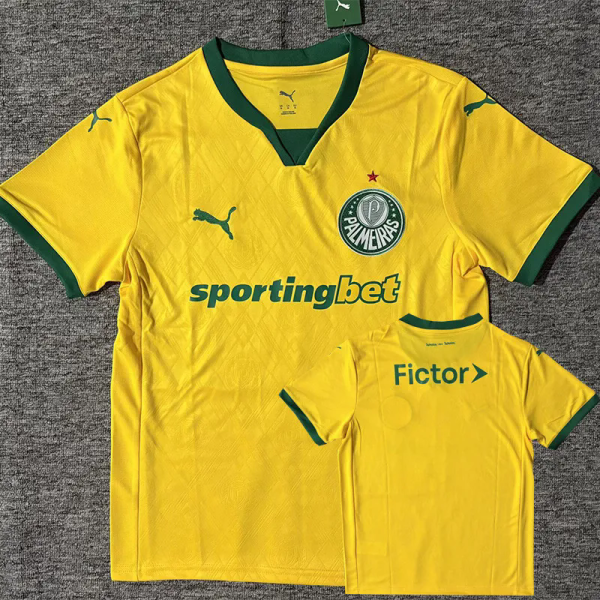 25-26 Palmeiras Yellow Third Fans Soccer Jersey