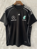 2025 F1 Mercedes Black T-Shirts Racing Suit(圆领)