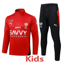 25-26 Al-Hilal Red Kids Half Pull Tracksuit #E25170(童装)(半拉链)