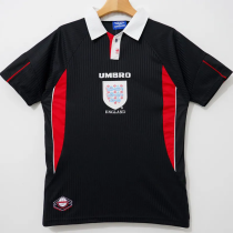 1998 England Black Retro Soccer Jersey