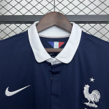 2014 France Home Long Sleeve Retro Soccer Jersey (长袖)
