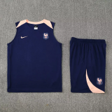 25-26 France Royal blue Tank top and shorts suit