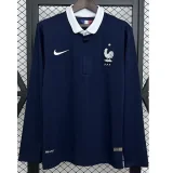 2014 France Home Long Sleeve Retro Soccer Jersey (长袖)