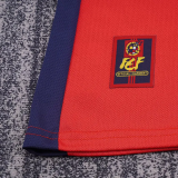 1998 Spain Home Kids Retro Soccer Jersey