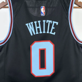 25-26 BULLS WHITE #0 Black City Edition Top Quality Hot Pressing NBA Jersey