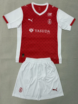 25-26 Stade Reims Home Kids Soccer Jersey
