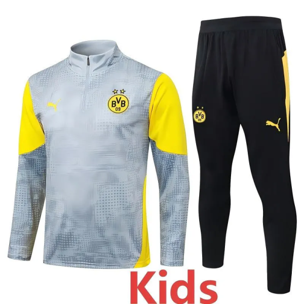 25-26 Dortmund Yellow Kids Half Pull Tracksuit #E25218(童装)(半拉链)