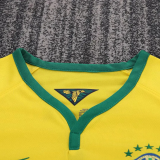 2014 Brazil Home Kids Retro Soccer Jersey