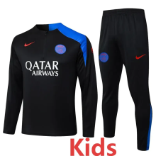 25-26 PSG Black Kids Half Pull Tracksuit #E25193(童装)(半拉链)