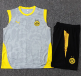 25-26 Dortmund Light gray Tank top and shorts suit #D25234