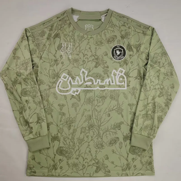 25-26 Palestine FC Light Green Long Sleeve Training shirts (阿拉伯文)(长袖)