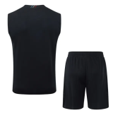 25-26 PSG Jordan Black Tank top and shorts suit #D25278