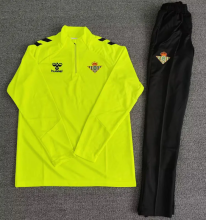 25-26 Real Betis Fluorescent green Half Pull Tracksuit (Pants Have Pocket)(半拉链)