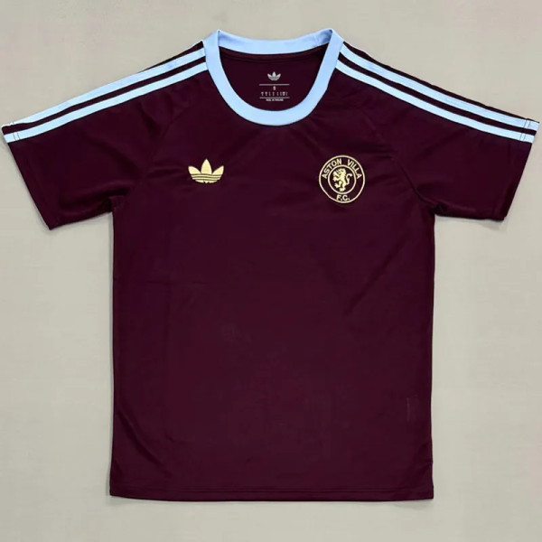 25-26 Aston Villa Brown Red Casual Edition Fans Training Shirts
