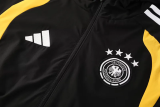 25-26 Germany Black Hoodie Jacket Tracksuit
