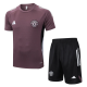 25-26 Man Utd Grey purple Training Short Suit #D25126