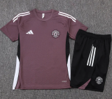 25-26 Man Utd Grey purple Training Short Suit #D25126