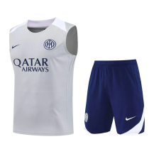 25-26 INT Light gray Tank top and shorts suit