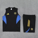 25-26 Man Utd Black Tank top and shorts suit