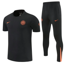 26-27 INT Black Short shirts and Long trousers Suit (圆领)