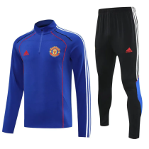 25-26 Man Utd Fancy blue Half Pull Tracksuit (半拉链)