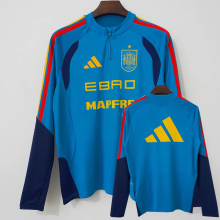 26-27 Spain Blue Top Half Pull Tracksuit (半拉上衣)