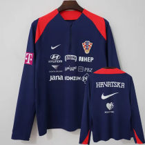 26-27 Croatia Royal blue Top Half Pull Tracksuit (半拉上衣)