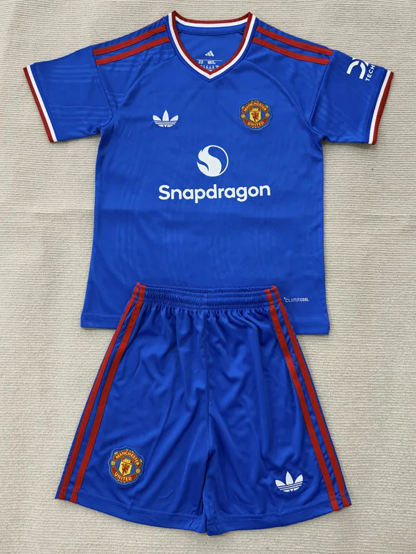 26-27 Man Utd Blue Concept Edition Kids Soccer Jersey