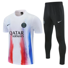 26-27 PSG White Short shirts and Long trousers Suit (圆领)