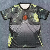 26-27 Netherlands Black Goalkeeper Fans Soccer Jersey