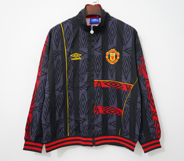 1993-1995 Man Utd Black Gray Windbreaker
