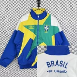 1993-1994 Brazil Blue white Retro Windbreaker