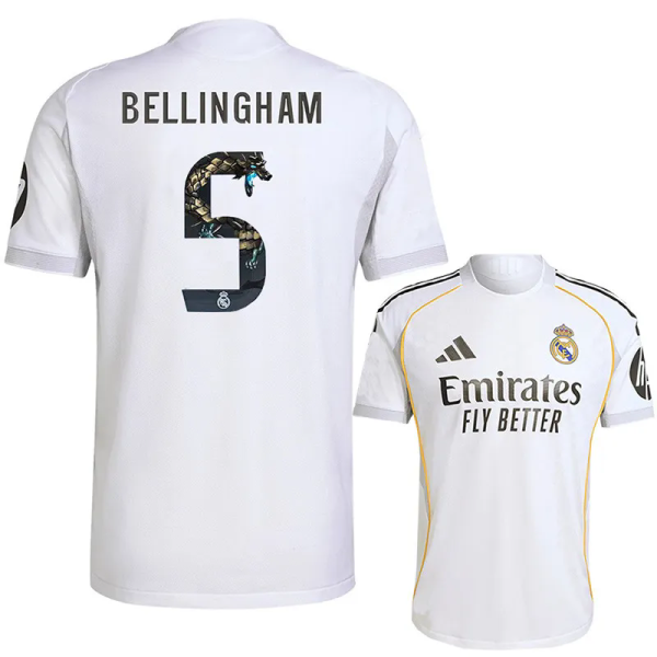 25-26 RMA Home Bellingham #5 Print Dragon Number Fans Soccer Jersey