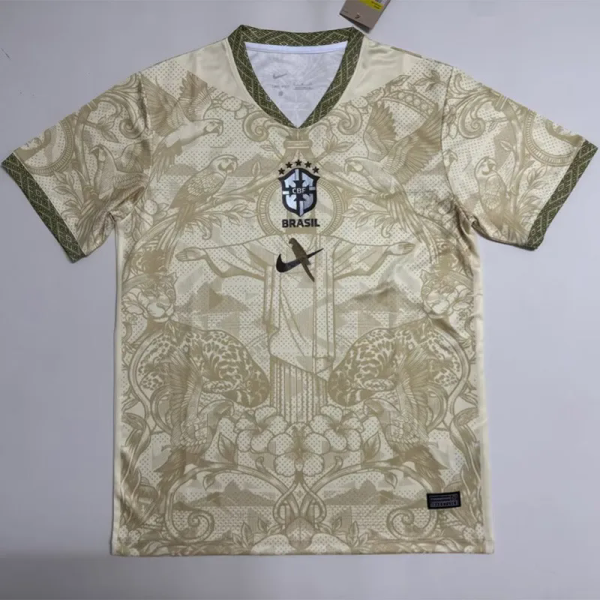 26-27 Brazil Khaki Special Edition Fans Soccer Jersey (小鹦鹉标 )